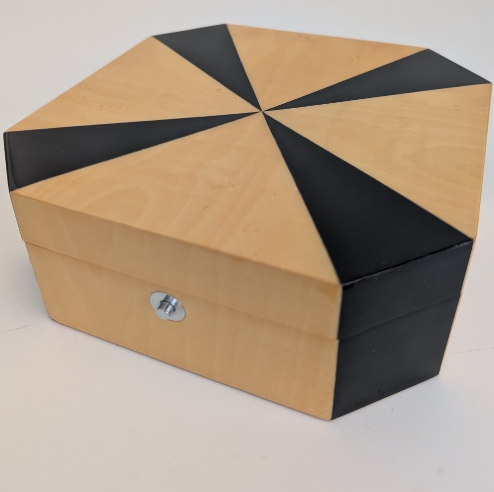 Ercolano Lucille Luxury Jewelry Box Geometric Wood Marquetry Sorrento Italy